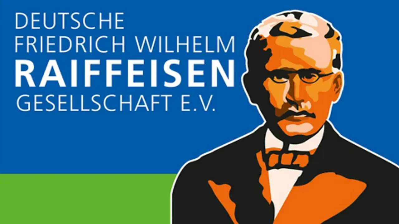 Porträt von Friedrich Wilhelm Raiffeisen, Namensgeber der Genossenschaften. Sein Name steht für Solidarität und Gemeinschaft.