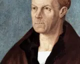 Porträt eines Mannes mit ernstem Blick, der an die reiche Fugger Familie erinnert.