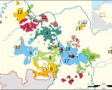 Karte zeigt die Gebiete der Kurpfalz, die sich über mehrere Regionen erstrecken.