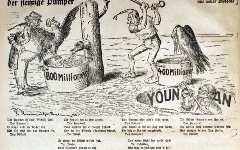 Ein Mann pumpt Geld in Eimer, 800 und 400 Millionen. Ein junger Plan, der Michel, pumpt unaufhörlich.