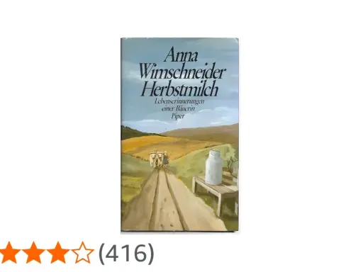 Das Cover des Buches "Herbstmilch" zeigt eine ländliche Szene mit Kühen auf einem Feldweg und einer Milchkanne.