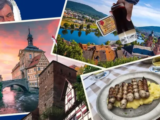 Bilder aus Franken: Bamberger Rathaus, Bier, Bratwürste und malerische Landschaften. So sehen Franken aus!