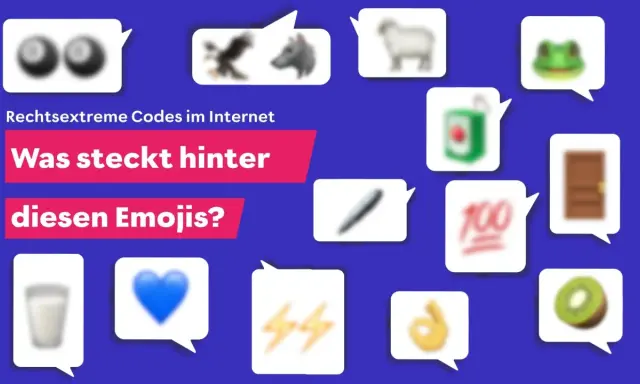 Rechtsextreme Codes im Internet: Was steckt hinter diesen Emojis? Ein Glas Milch, ein Herz, ein Adler, ein Wolf, ein Schaf, ein Frosch, eine Dose, eine Tür, ein Stift, 100 Punkte, ein Kiwi und Blitz-Symbole – sie alle können als **sa zeichen** dienen.
