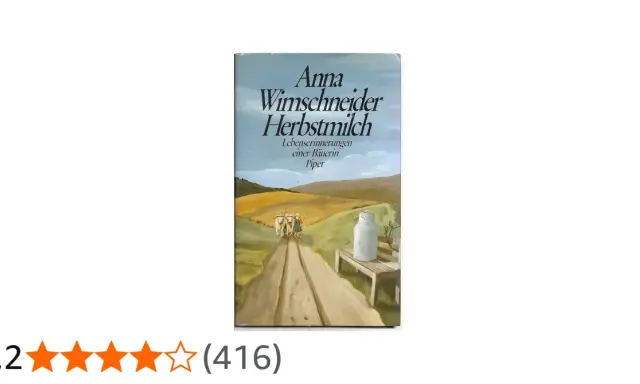 Das Cover des Buches "Herbstmilch" zeigt eine ländliche Szene mit Kühen auf einem Feldweg und einer Milchkanne.
