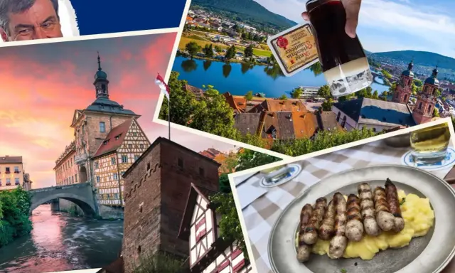 Bilder aus Franken: Bamberger Rathaus, Bier, Bratwürste und malerische Landschaften. So sehen Franken aus!