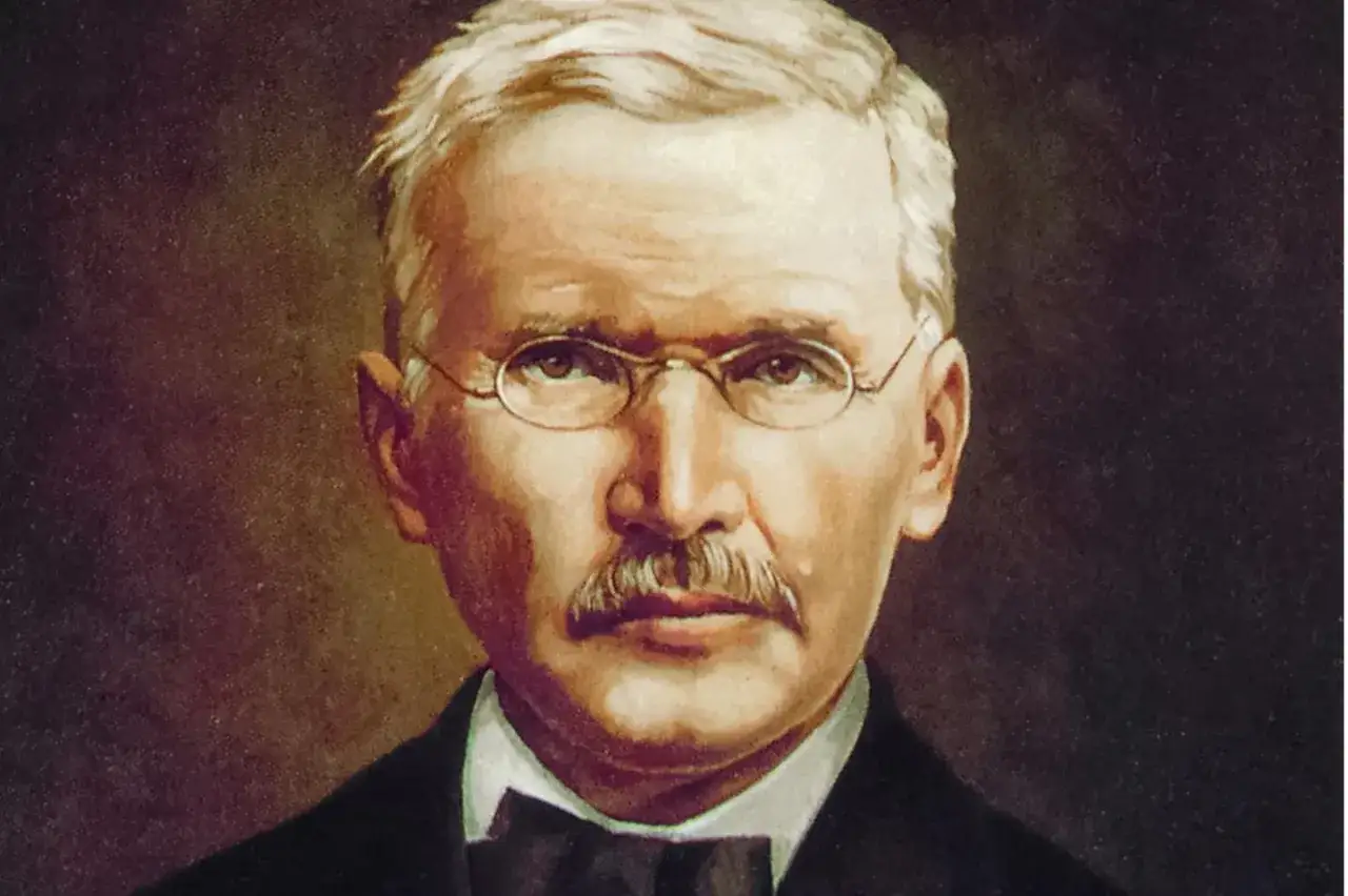 Porträt von Friedrich Wilhelm Raiffeisen, dessen Ideen die Genossenschaftsbewegung prägten. Was bedeutet Raiffeisen? Hilfe zur Selbsthilfe.